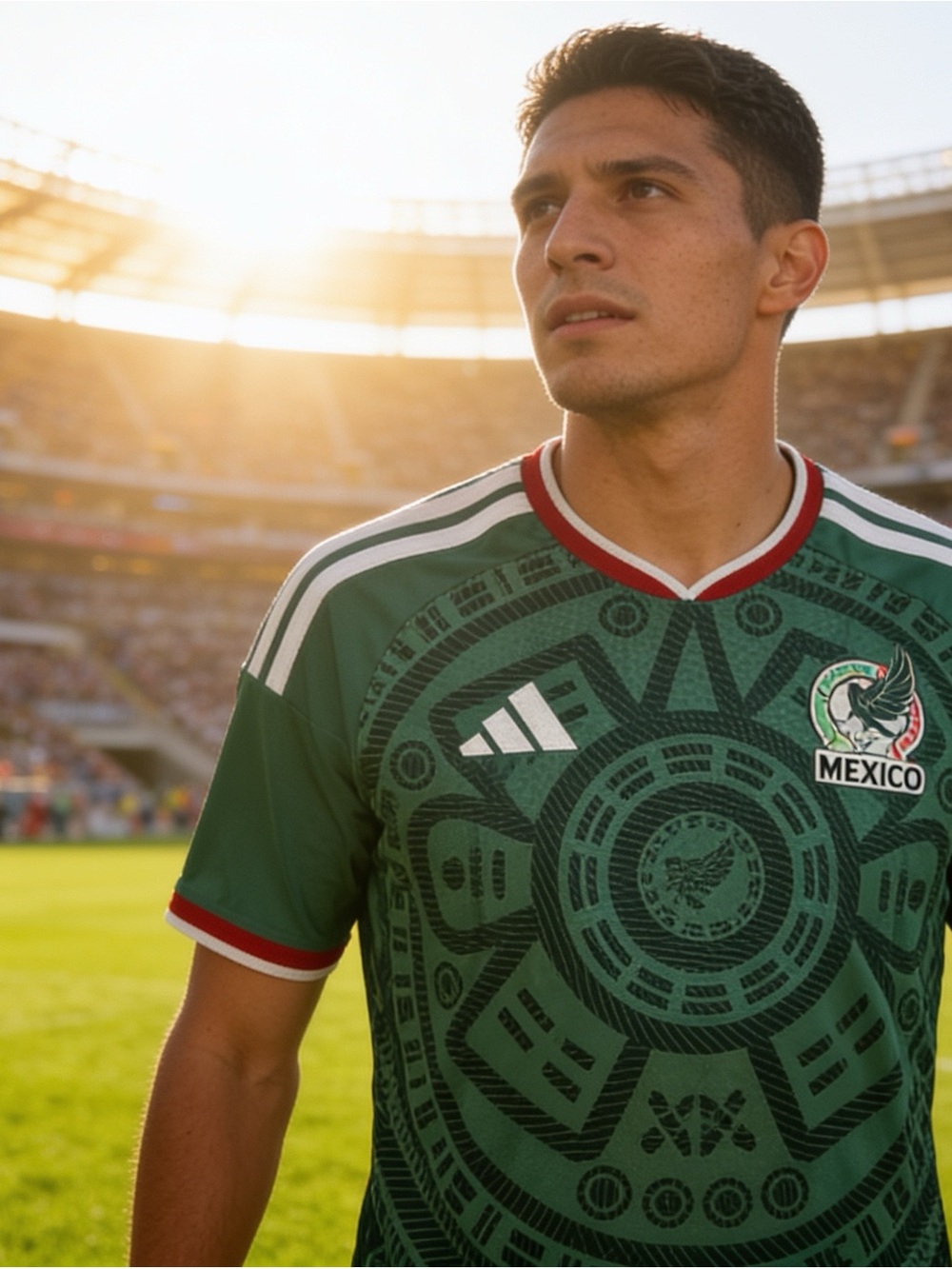 adidas Mexico Green Soccer Jersey with White and Red Details
